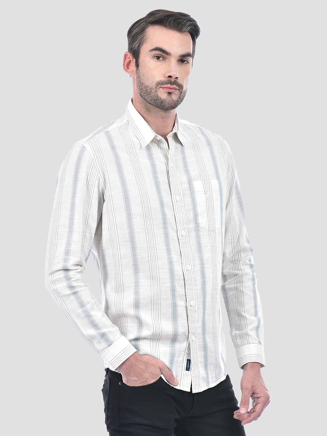 Numero Uno Men Striped Casual Slim-Fit Shirt